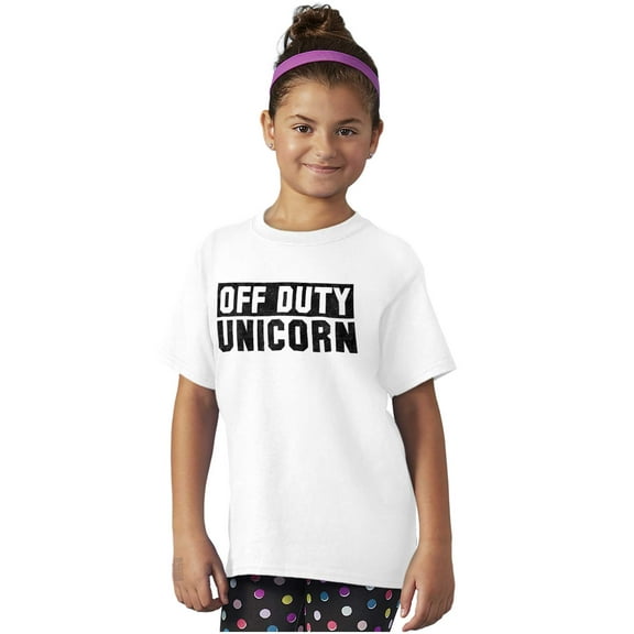 Off Duty Unicorn Fantasy Girls Kids T Shirt Tees Teen Brisco Brands X