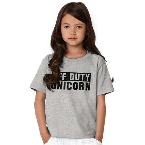 Off Duty Unicorn Fantasy Girls Kids T Shirt Tees Teen Brisco Brands X