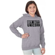 Off Duty Unicorn Fantasy Kids Hoodie Sweatshirt Girls Teen Brisco Brands X