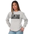 thumbnail image 1 of Off Duty Unicorn Fantasy Women's Long Sleeve T Shirt Brisco Brands M, 1 of 5