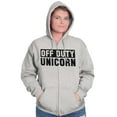 thumbnail image 1 of Off Duty Unicorn Fantasy Womens Plus Size Graphic Zipper Hoodie Brisco Brands 5X, 1 of 5