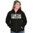 thumbnail image 1 of Off Duty Unicorn Fantasy Zip Hoodie Sweatshirt Women Brisco Brands L, 1 of 1