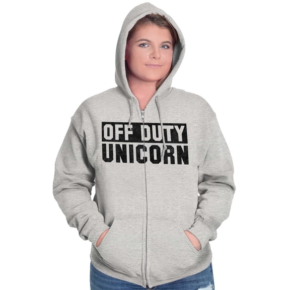 Off Duty Unicorn Fantasy Zip Hoodie Sweatshirt Women Brisco Brands S