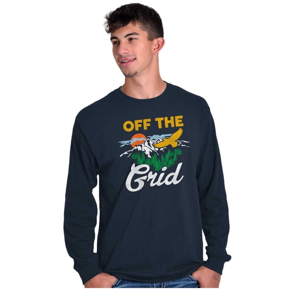 Off Grid Camping Relax Unwind Nature Long Sleeve TShirt Men Women Brisco Brands S