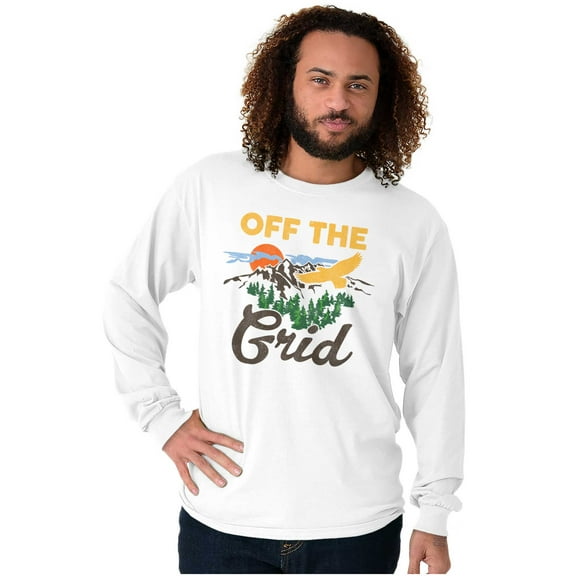 Off Grid Camping Relax Unwind Nature Long Sleeve TShirt Men Women Brisco Brands S