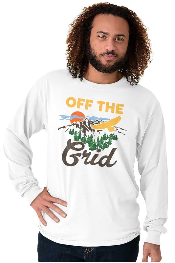 Off Grid Camping Relax Unwind Nature Long Sleeve TShirt Men Women Brisco Brands S