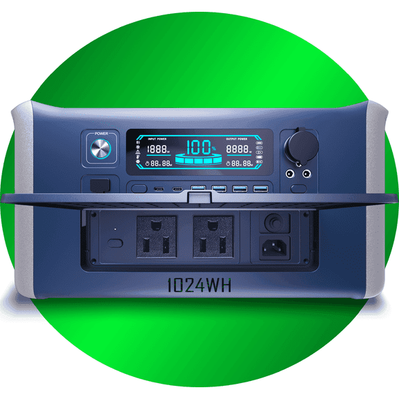 Off-Grid Living Must-Have: 1000W/1500W/2000W Solar-Powered Energy Storage System with 1000Wh for Sustainable Homesteading