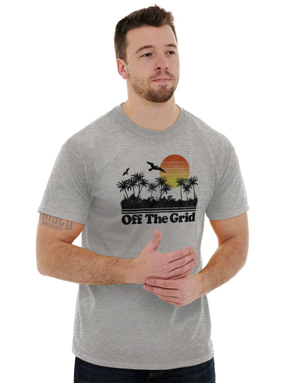 Off Grid Tropical Paradise Vacation Men's Graphic T Shirt Tees Brisco Brands X