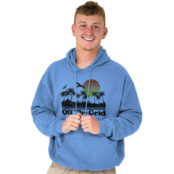 Off Grid Tropical Paradise Vacation Unisex Plus Fleece Graphic Hoodie Brisco Brands 2X