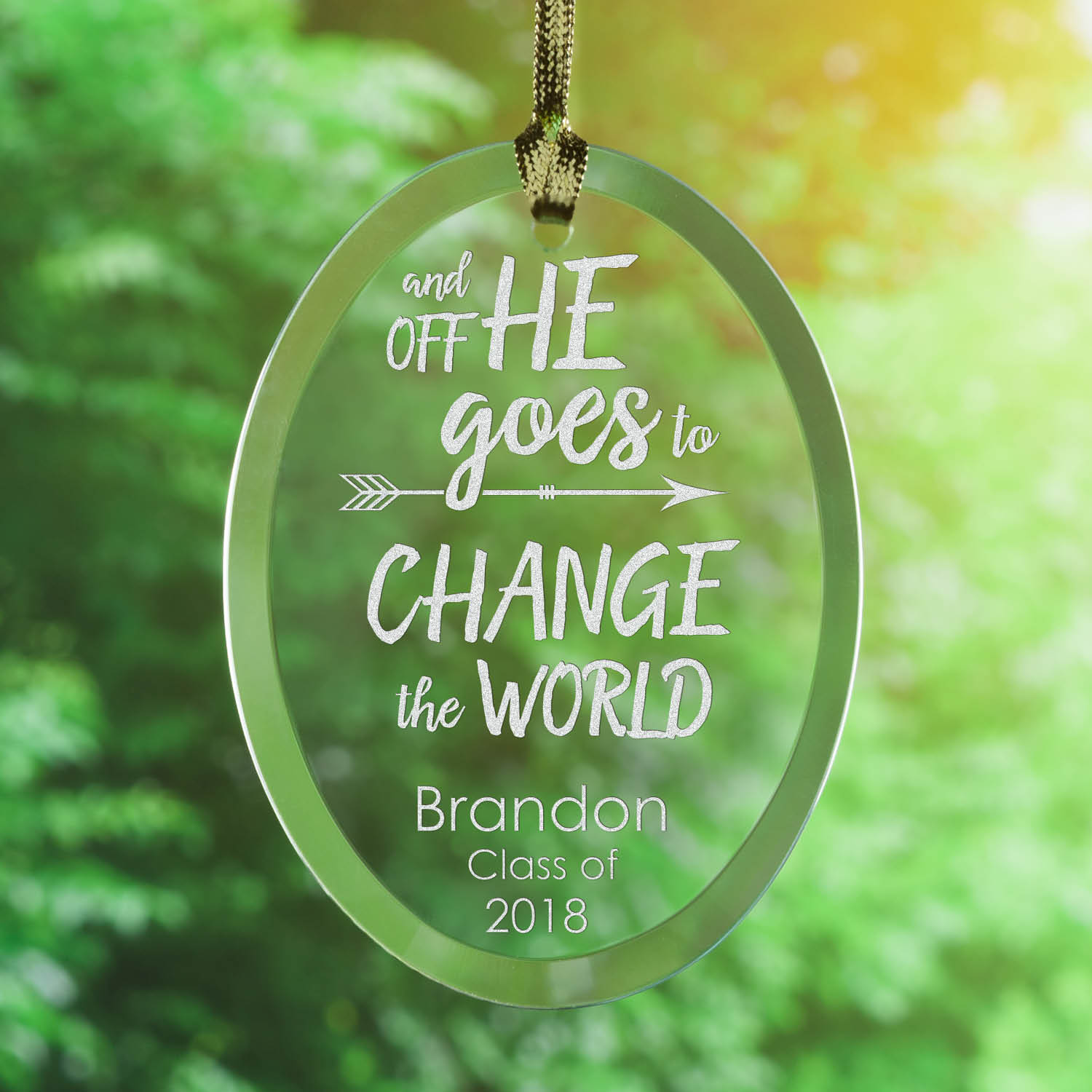 Off He Goes Personalized Graduation Suncatcher