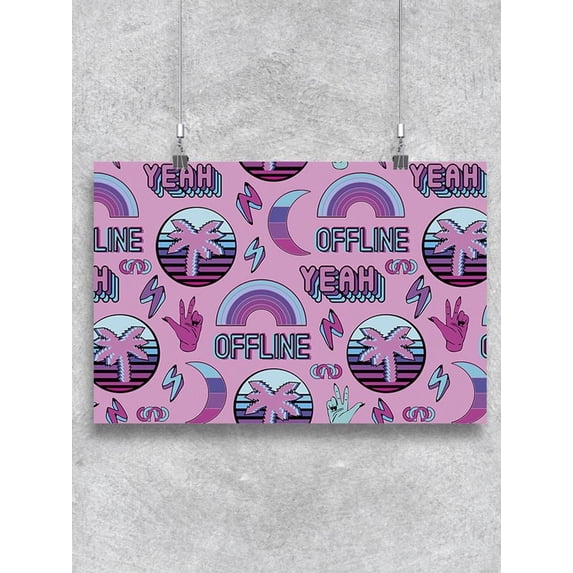 Off Line Retro Seamless Pattern Poster -Image by Shutterstock