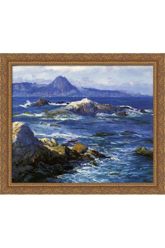 Off Mission Point (aka Point Lobos) 32x28 Large Gold Ornate Wood Framed Canvas Art by Guy Rose