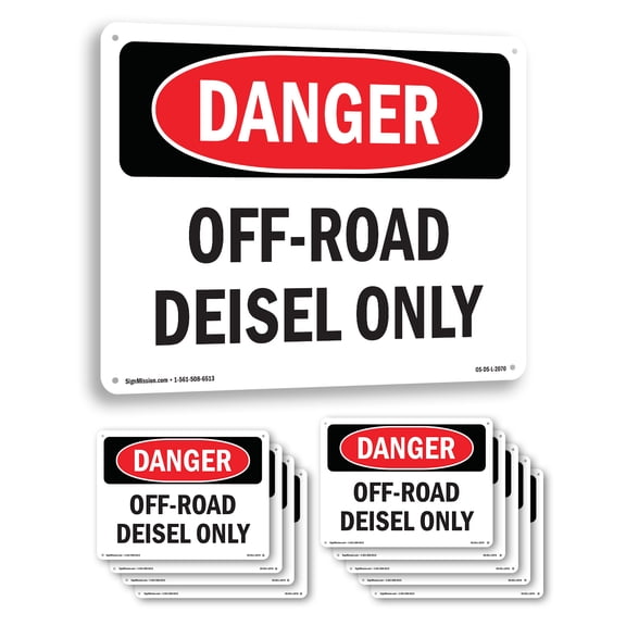 Off OSHA Danger Aluminum Sign 14 Inch x 10 Inch - 10 Pack