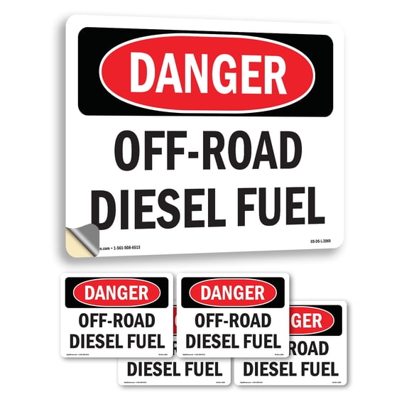 Off OSHA Danger Vinyl Decal Label 5 Inch x 3.5 Inch - 5 Pack