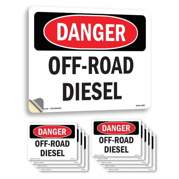 Off OSHA Danger Vinyl Decal Label 7 Inch x 5 Inch - 10 Pack