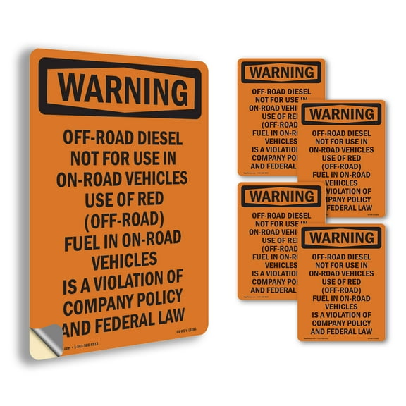 Off OSHA WARNING Vinyl Decal Label 5 Inch x 3.5 Inch - 5 Pack