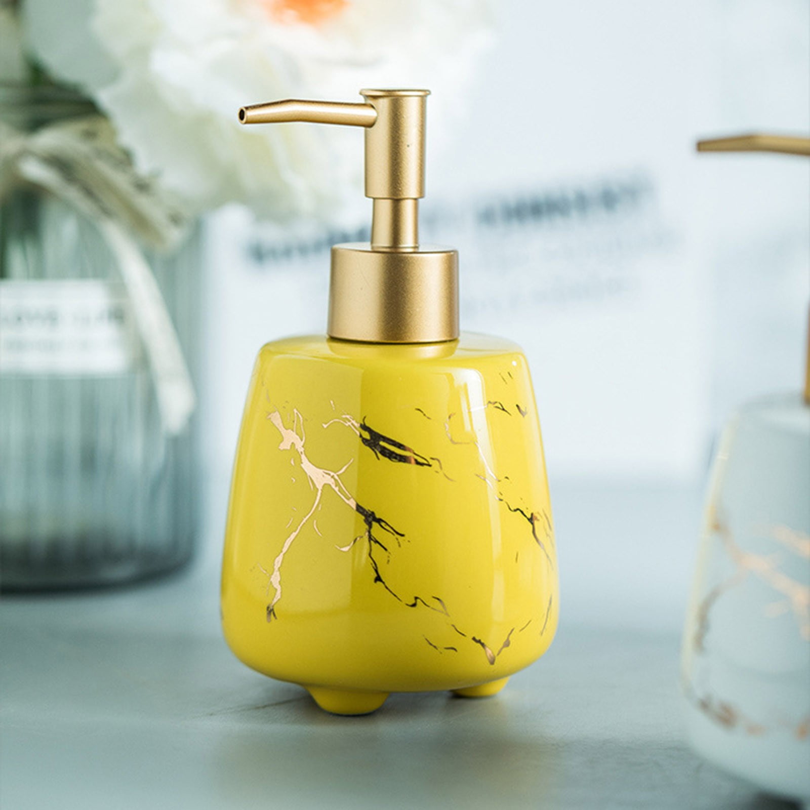 Off Promotions! Hand Soap Container, Bathroom Hand Soap Shampoo Shower Gel Bottle Yellow ...