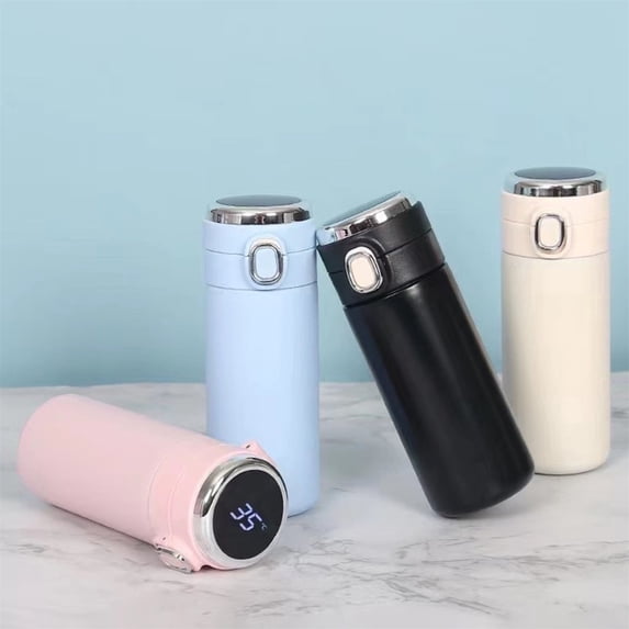Off Promotions! Huayishang Kitchen Cups Stainless Steel Smart Thermos Cup Pink, Kitchen Essentials Clearance Sale Pink