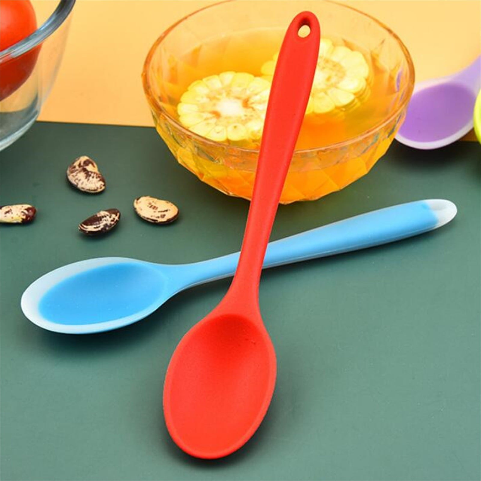 Off Promotions! Wooden Spoons for Cooking Kitchen Essentials, Silicone