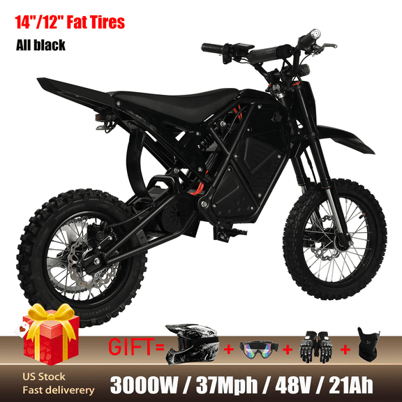 Off-Road 2000W Electric Bike for Ages 13+ 37MPH, 48V 23AH Battery, 14"/12" all terrain Fat Tires, Hydraulic Brakes