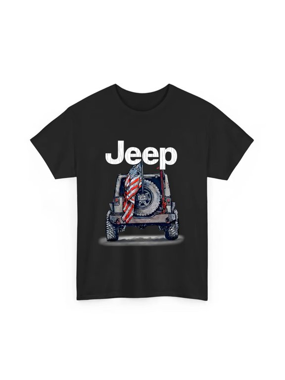 Off-Road 4x4 Adventure Flag Shirt, Bold USA Outdoor Vehicle Graphic Tee-TH26495