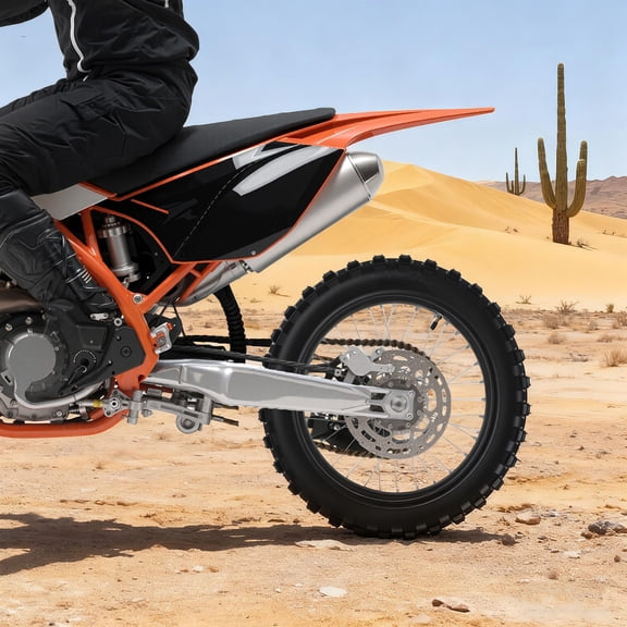 Off-Road 90/100-16 Rear Motorcycle Tire & Inner Tube Set, 22.83" Big Tire, Anti-Slip, Shock Absorption, Durable for Muddy, Sandy & Bumpy Roads