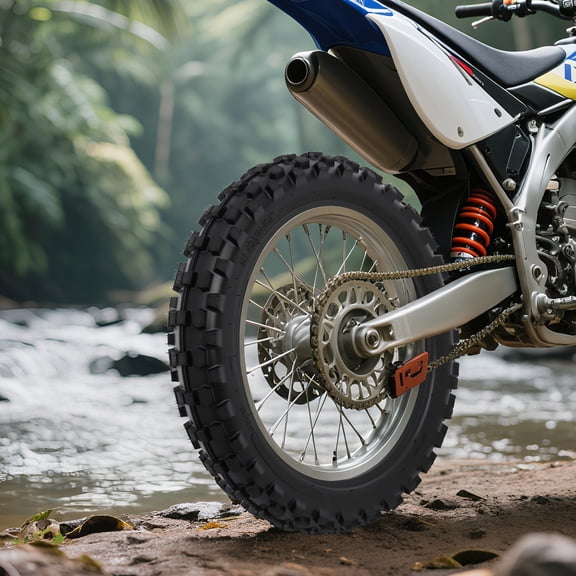 Off-Road 90/100-16 Rear Motorcycle Tire & Inner Tube Set, 22.83" Big Tire, Anti-Slip, Shock Absorption, Durable for Muddy, Sandy & Bumpy Roads
