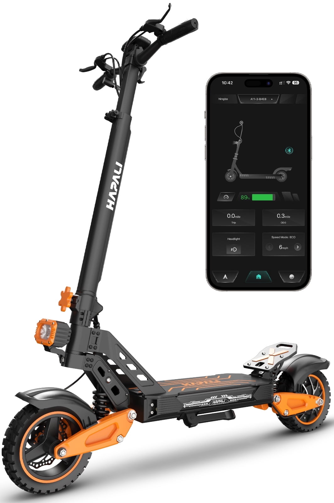 Off-Road Electric Scooter for Adults - 2000W Peak Power, 40-Mile Range, Advanced Swing-Arm Suspension & Hydraulic Brakes