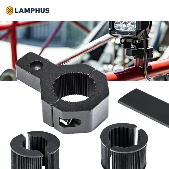 Off-Road LED Light Bar 0.75"/1"/1.25" Vertical Bar Clamp Mounting Kit [Rubber Teeth] [Aluminum] [Includes Hex Key] [For Bull Bars, Roof Racks, Roll Cages] For ATV's, UTVs, and Trucks