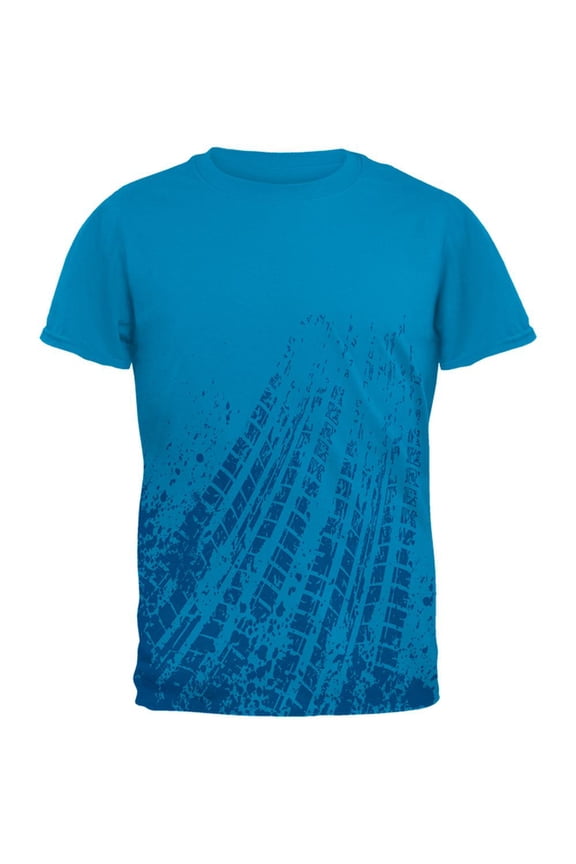 Off Road Mudding Truck Tire Tracks Mens T Shirt Sapphire SM