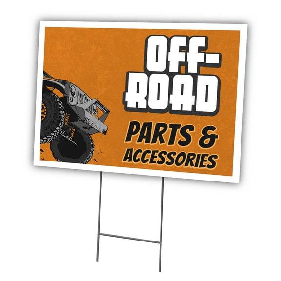 Off-Road Parts 18" X 24" Yard Sign & Stake | Advertise Your Business | Stake Included Image On Front Only | Made in The USA