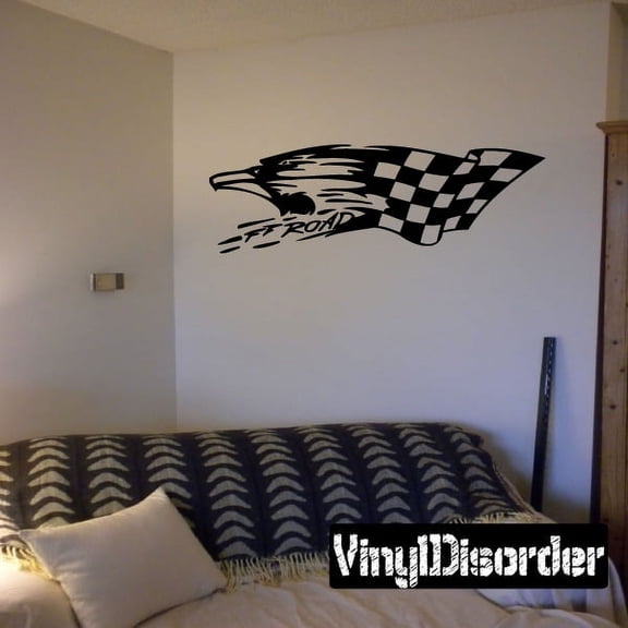 Off Road Racing Flag and Eagle Decal - 36 Inches