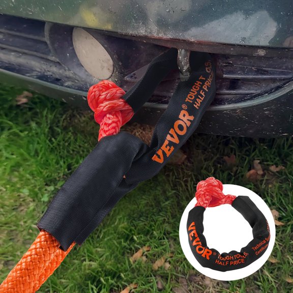 Off-Road Recovery Rope 2 Pack with Soft Shackle, 1/2 Inch x 22 Inch, 44092 lbs Breaking Strength, Heavy Duty Towing Strap for Trucks SUVs
