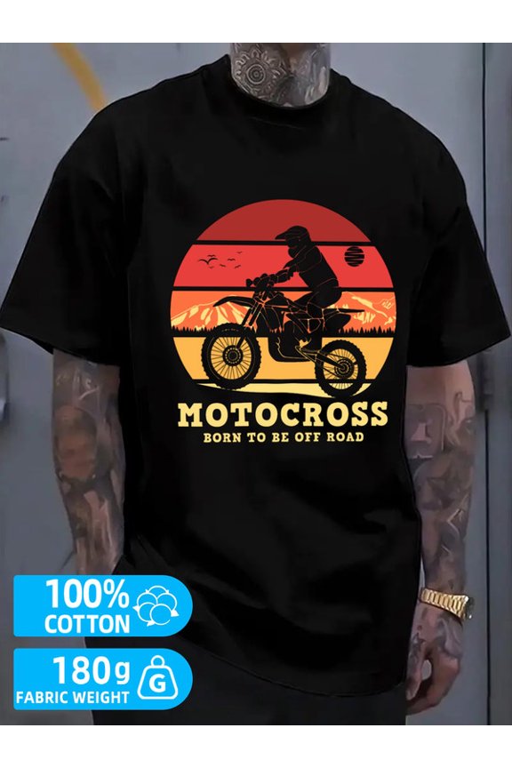 Off-Road Rider Tee mens black 180G 100% Cotton Refreshing and lightweight,perfect for summer sports and leisure wear Classic Unisex Shirt Cotton tshirts