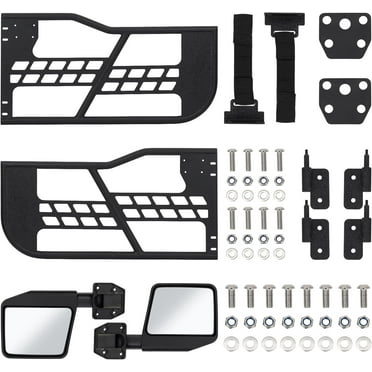Off-Road Saf ari Tubu lar Doors Compatible with 2018-2022 Wrangler JL 2 Door - Set of 2 Fat Tube Half Doors for Adventure