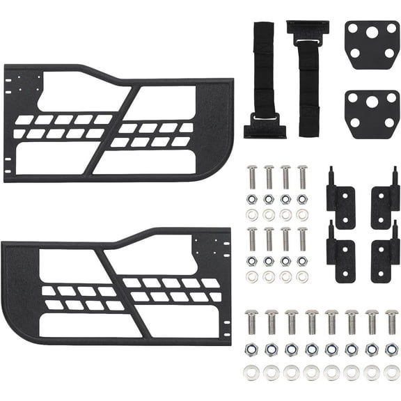 Off-Road SafariTubu larDoors Compatible with Jeep Wrangler JK 2007-2018 (2-Door Only) - Set of 2 Half Tube Doors for Offroad Trail Adventure