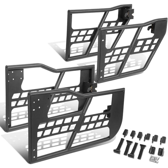 Off-Road Safaritub ularDoors Compatible with 2018-2024 Wrangler JL 4 Door - Set of 4 Fat Tube Half Doors for Adventure