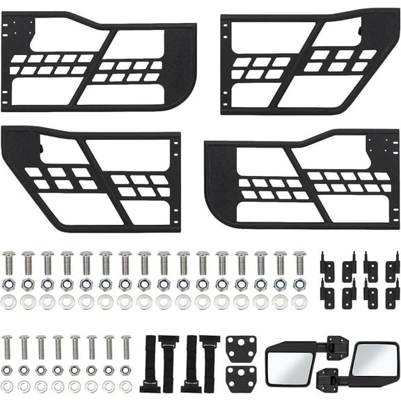Off Road Safaritubu larDoors Compatible with Jeep Wrangler JK 2007-2018 - Set of 4 Half Tube Doors for Offroad Trail Adventure