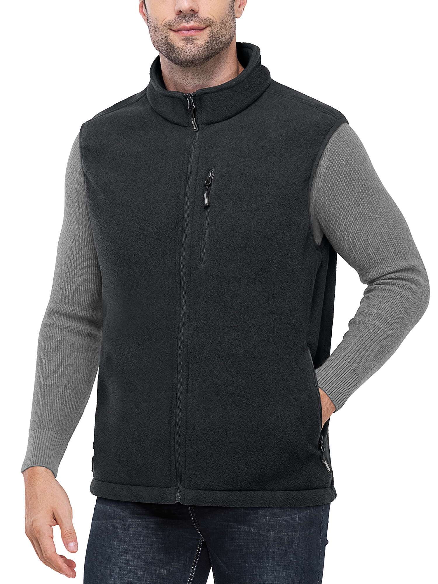 Off Road Ventures Men Fleece Vest Lightweight Winter Warm Casual Golf Sleeveless Jacket for Outdoor Running