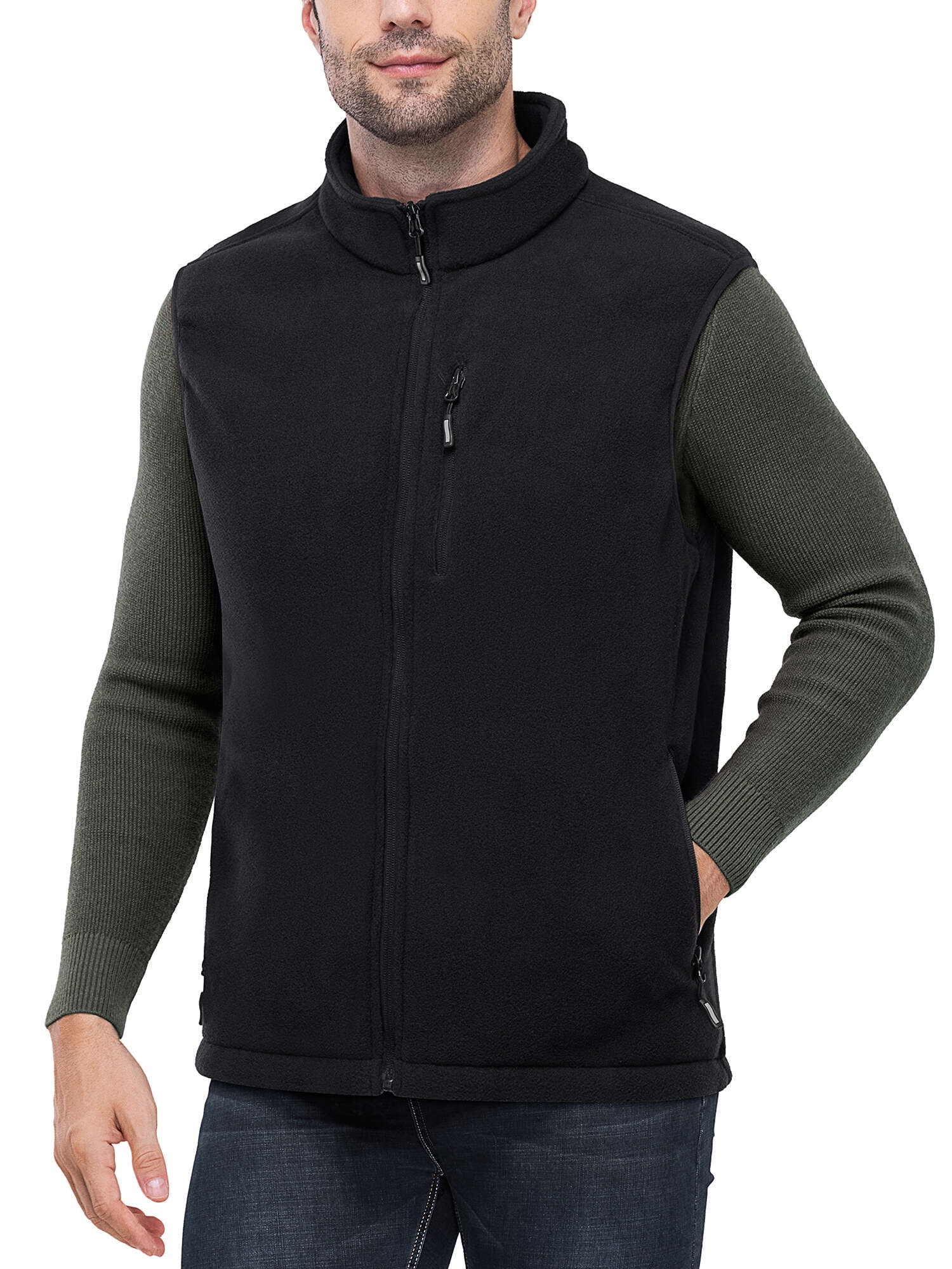 Off Road Ventures Men Fleece Vest Lightweight Winter Warm Casual Golf Sleeveless Jacket for Outdoor Running