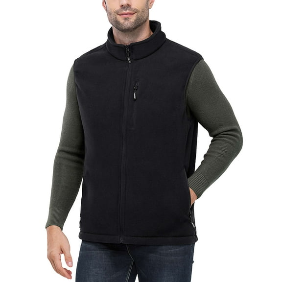 Off Road Ventures Men Fleece Vest Lightweight Winter Warm Casual Golf Sleeveless Jacket for Outdoor Running