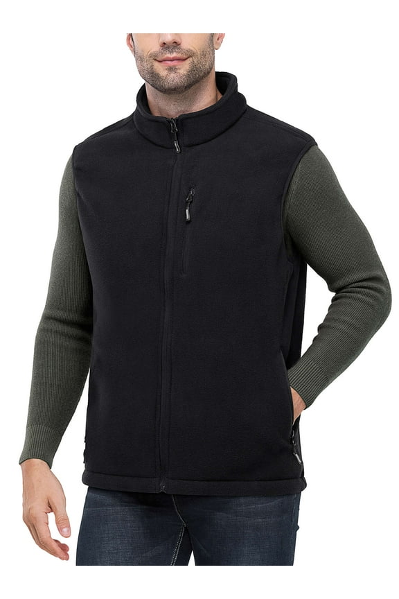 Men Fleece Vest Lightweight Winter Warm Casual Golf Sleeveless Jacket for Outdoor Running