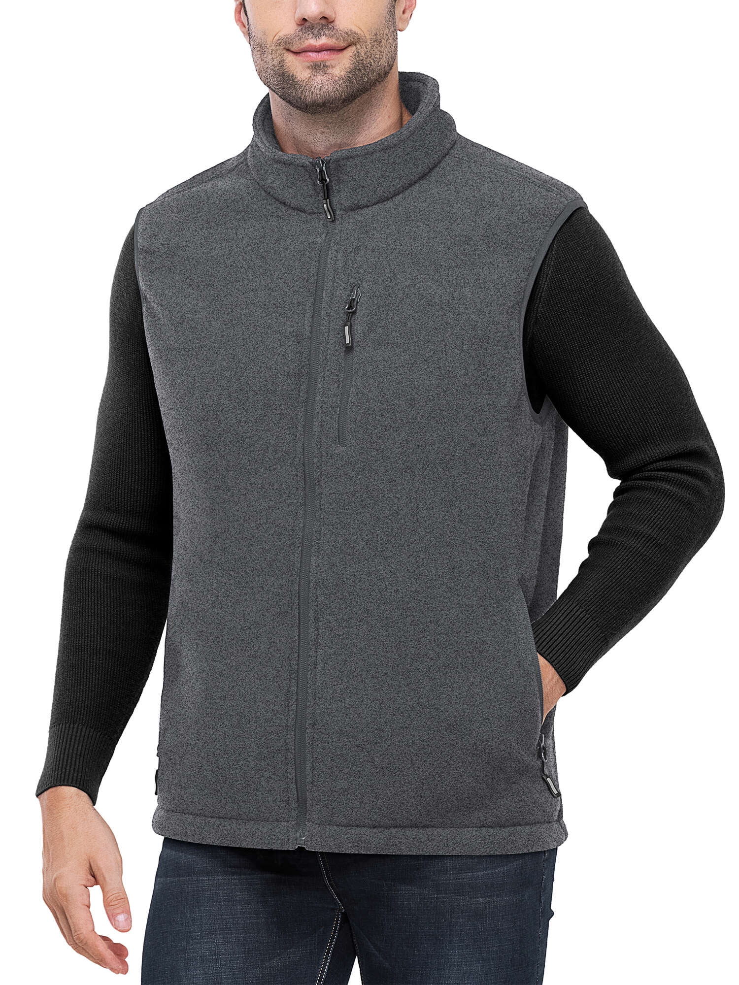 Off Road Ventures Men Fleece Vest Lightweight Winter Warm Casual Golf Sleeveless Jacket for Outdoor Running
