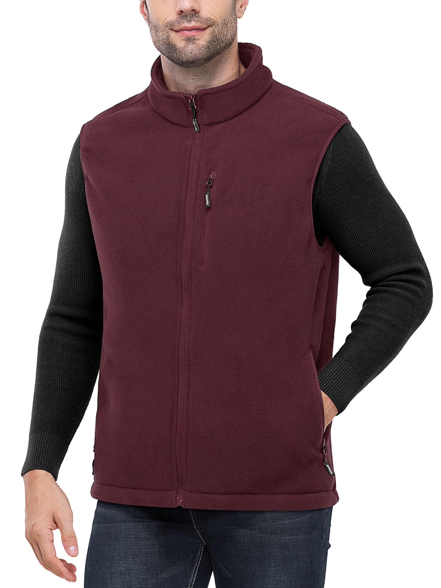 Off Road Ventures Men Fleece Vest Lightweight Winter Warm Casual Golf Sleeveless Jacket for Outdoor Running