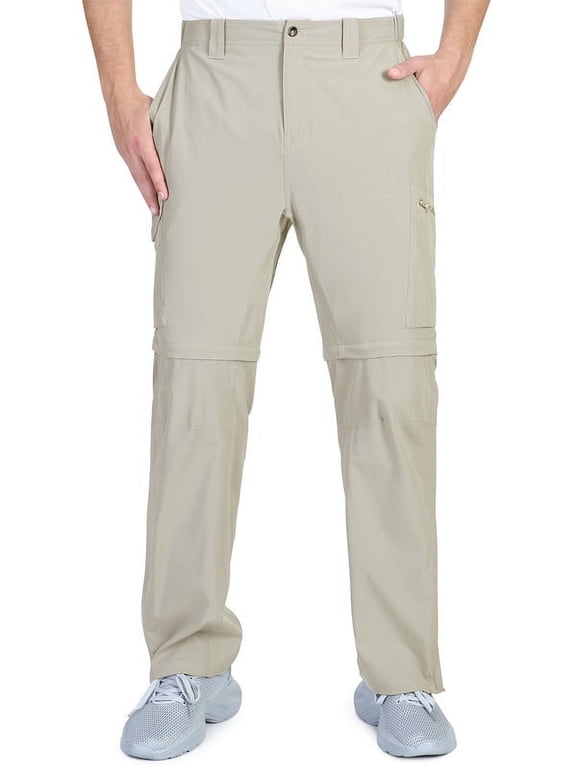 Mens Convertible Hiking Pants Quick Dry Lightweight Stretch Zip Off Cargo Fishing Pants for Outdoor Travel