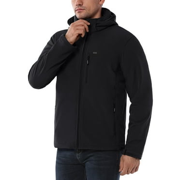 Off Road Ventures Men's Fleece Lined Softshell Jacket Lightweight Waterproof Hooded Jacket Winter Outdoor Windbreaker