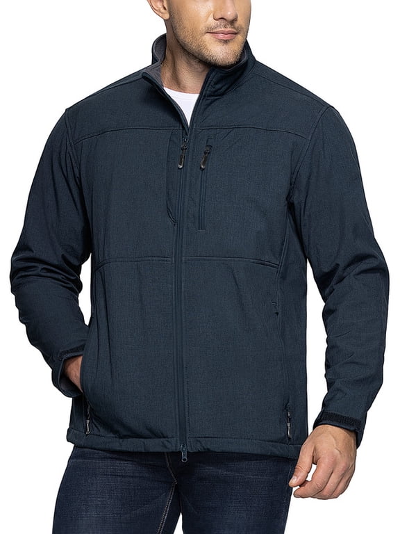 Men's Fleece Lined Softshell Jacket Lightweight Waterproof Windbreaker Rain Shell Jacket for Outdoor Hiking