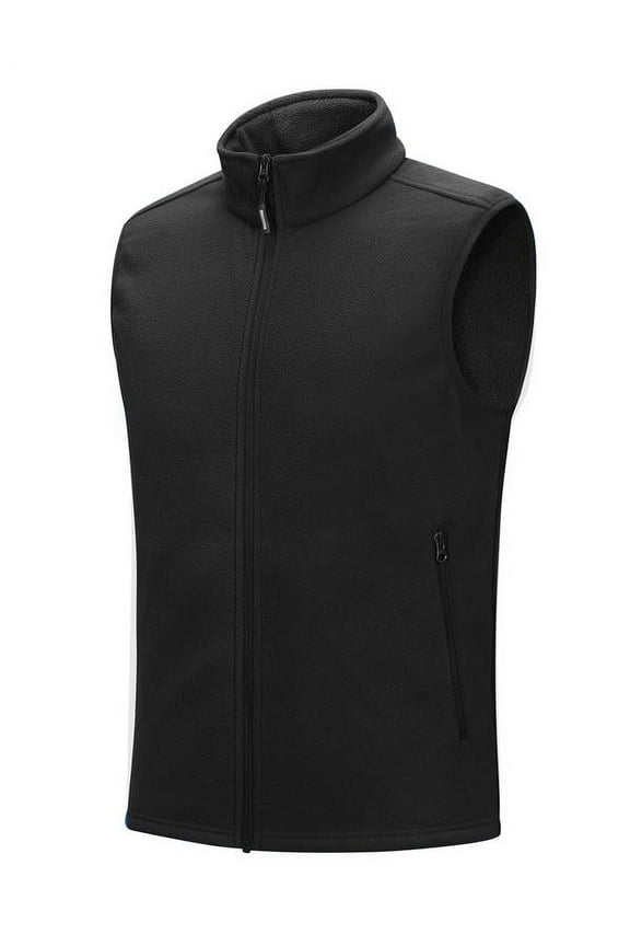 Mens Fleece Vest Lightweight Outerwear Zip Up Golf Running Sleeveless Vest With Pockets for Hiking Travel
