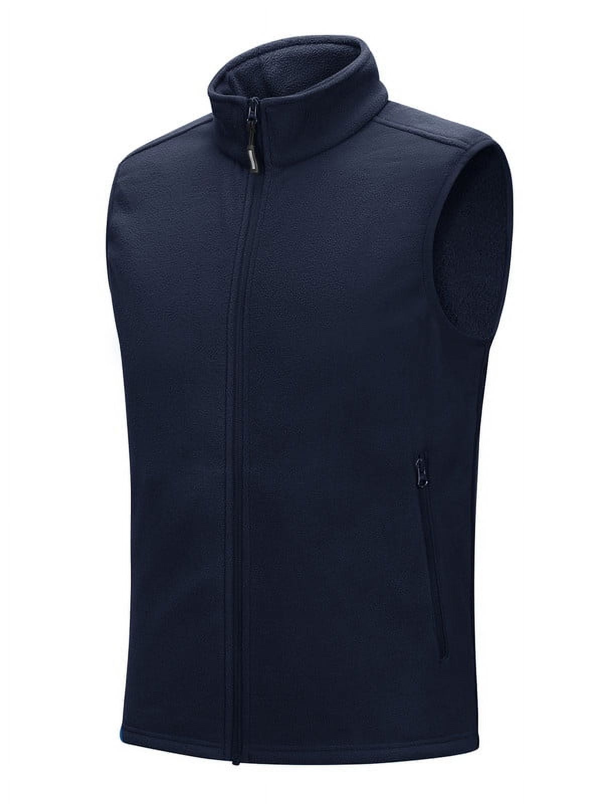 Off Road Ventures Mens Fleece Vest Lightweight Outerwear Zip Up Golf Running Sleeveless Vest With Pockets for Hiking Travel