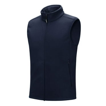 Off Road Ventures Mens Fleece Vest Lightweight Outerwear Zip Up Golf Running Sleeveless Vest With Pockets for Hiking Travel